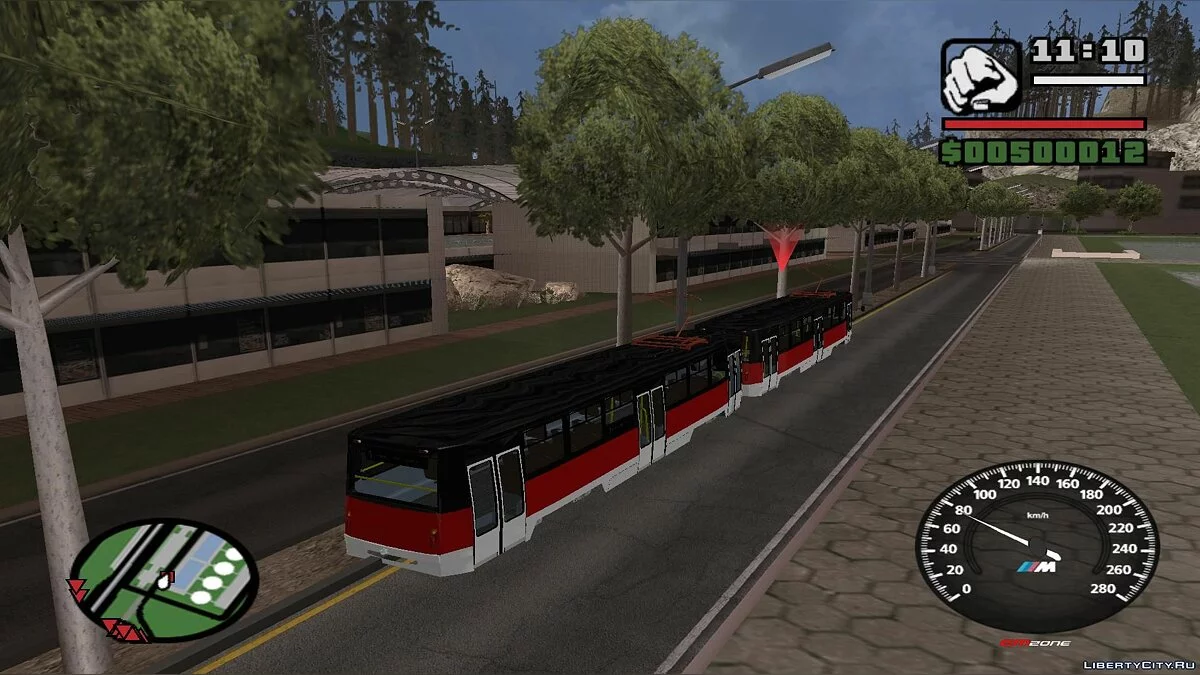 Trenes en San Fierro en el tráfico, con paradas - por dos vías / GTA San Andreas