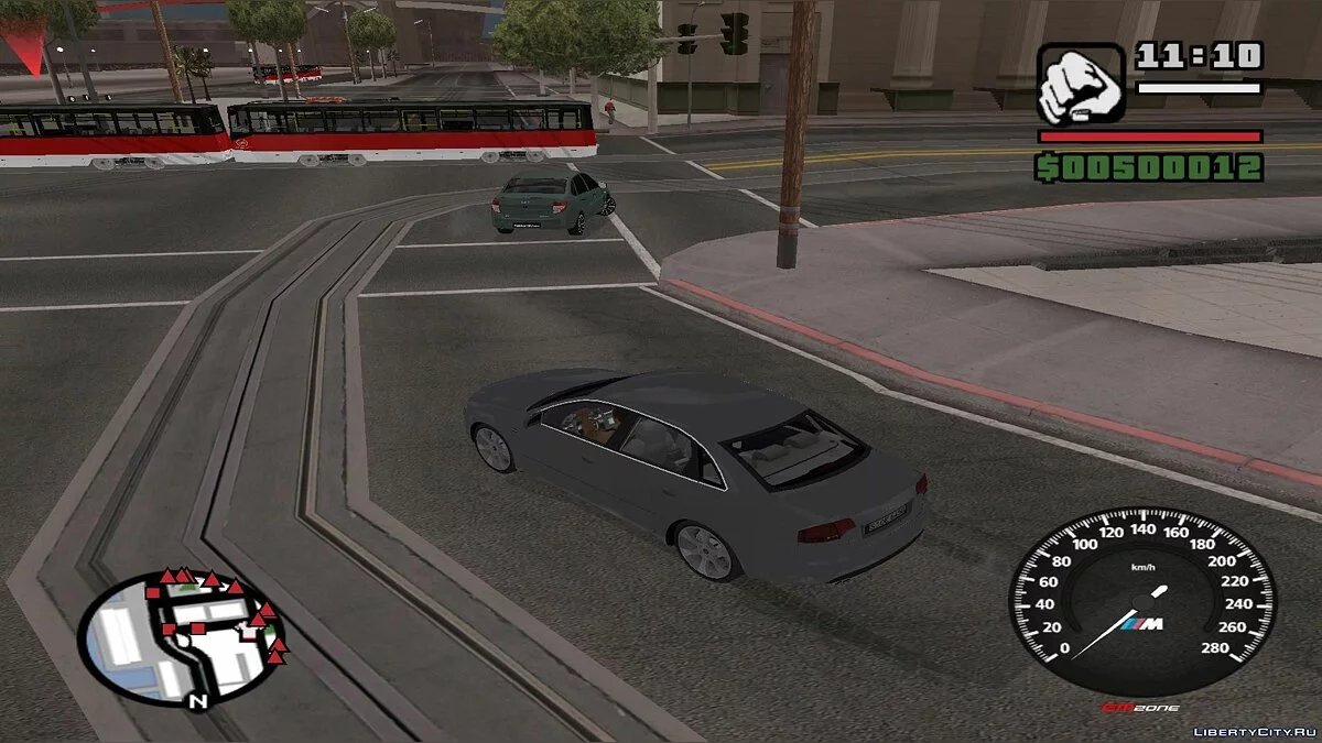 Trenes en San Fierro en el tráfico, con paradas - por dos vías / GTA San Andreas