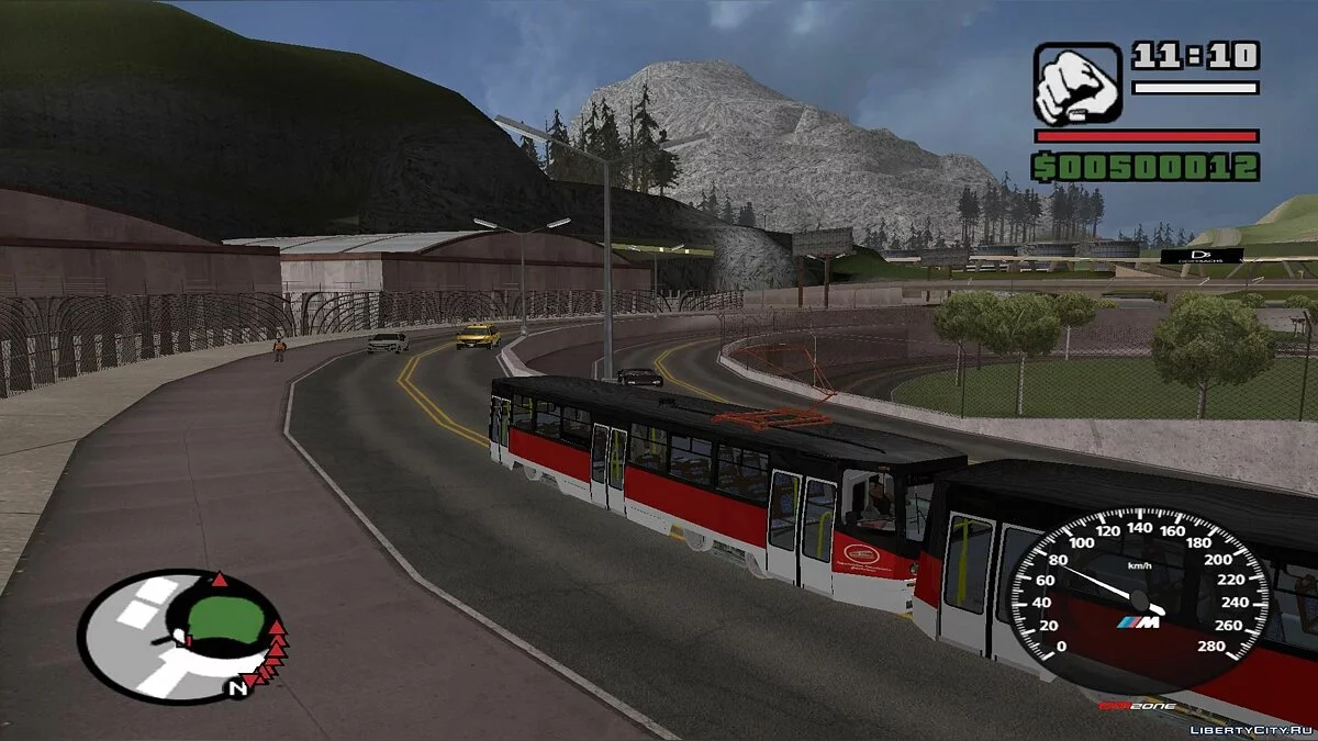 Trenes en San Fierro en el tráfico, con paradas - por dos vías / GTA San Andreas