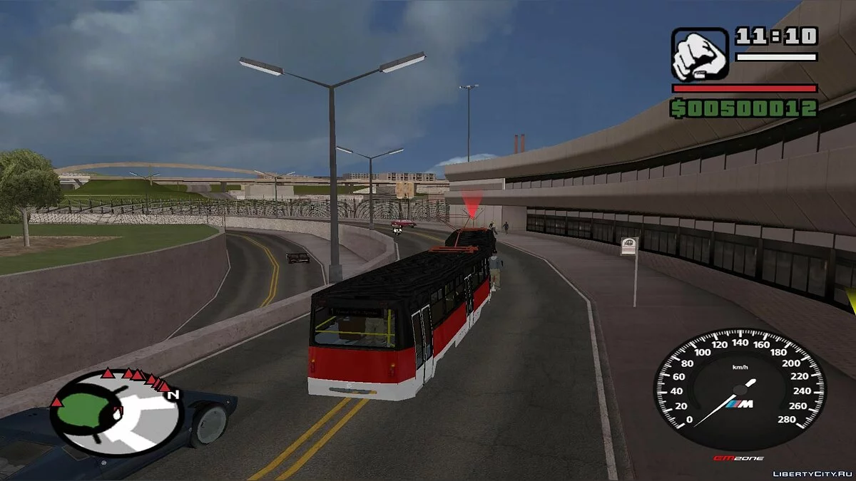 Trenes en San Fierro en el tráfico, con paradas - por dos vías / GTA San Andreas