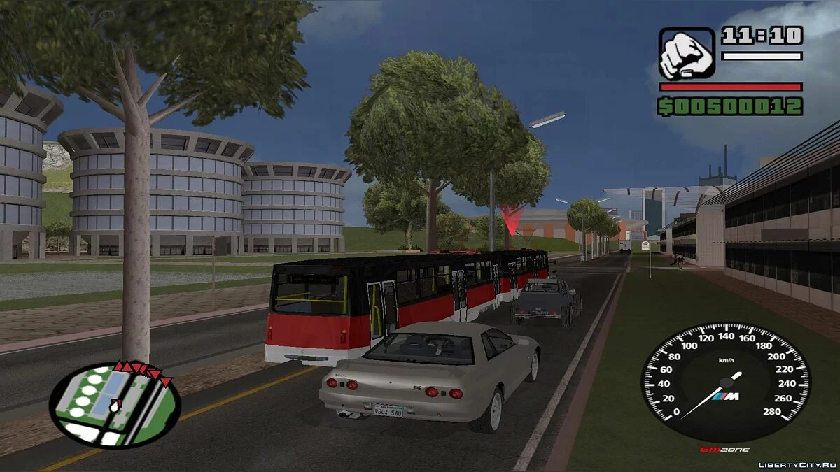 Trenes en San Fierro en el tráfico, con paradas - por dos vías / GTA San Andreas