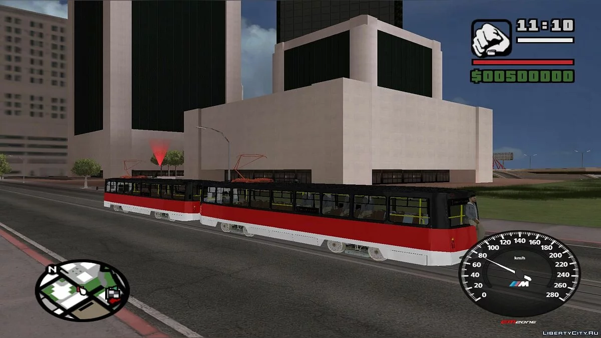 Trenes en San Fierro en el tráfico, con paradas - por dos vías / GTA San Andreas