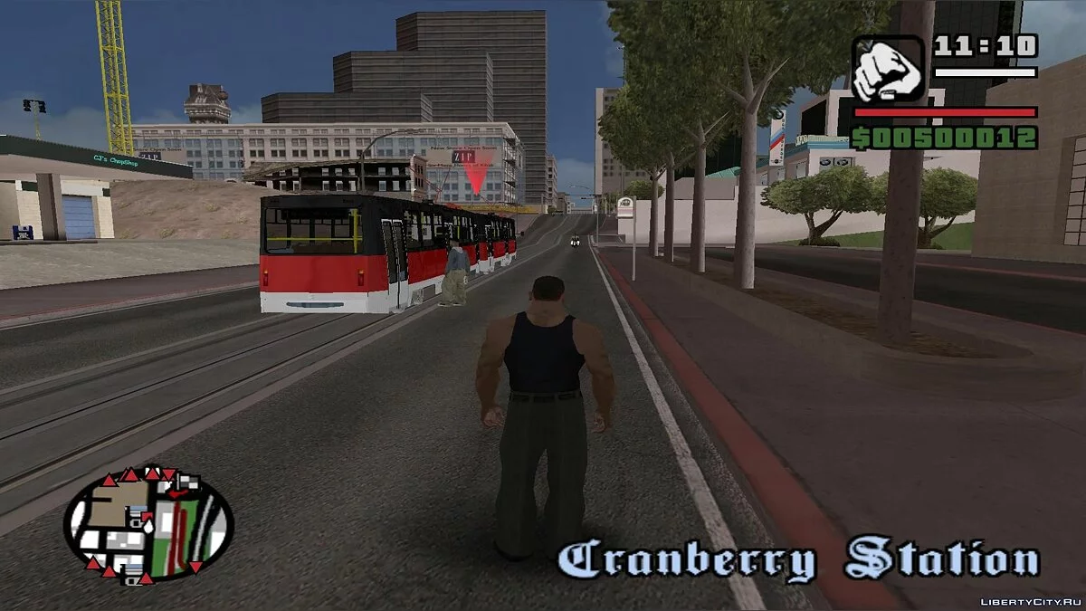 Trenes en San Fierro en el tráfico, con paradas - por dos vías / GTA San Andreas