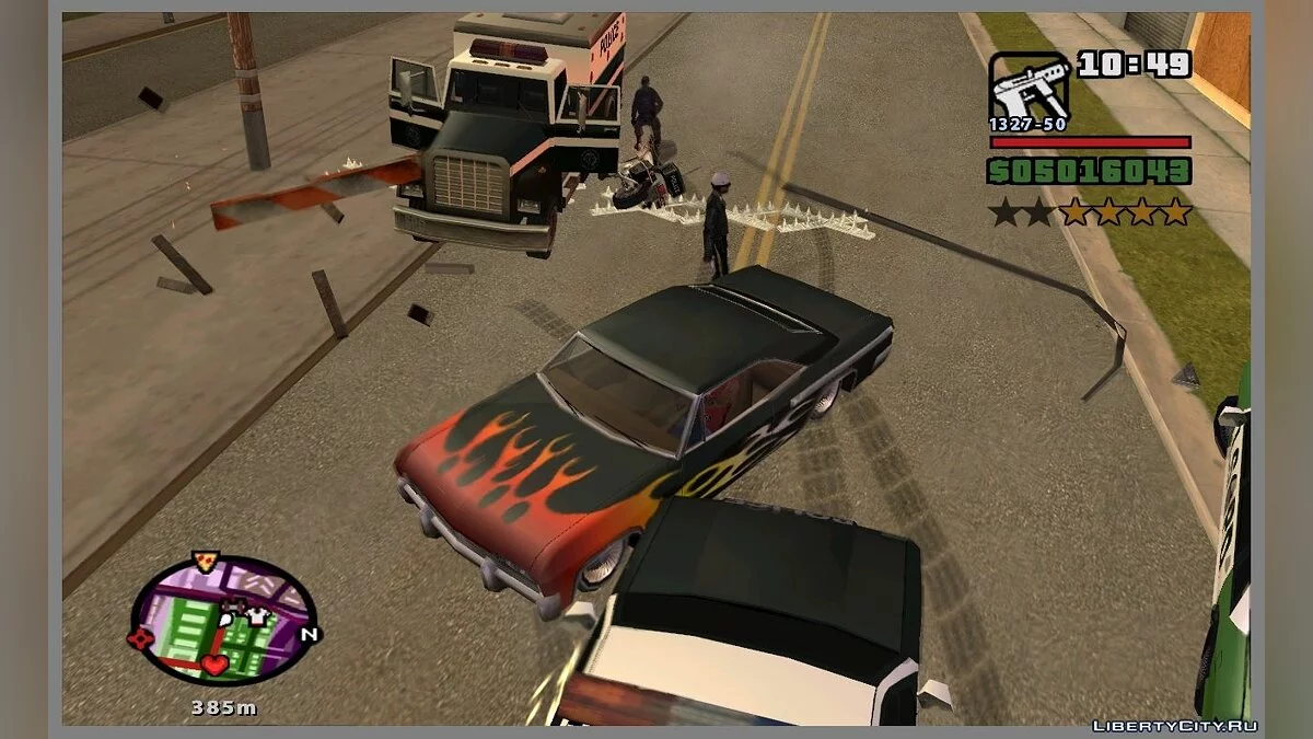 Duri polisi jalanan (atau landak) seperti di GTA VC / GTA San Andreas