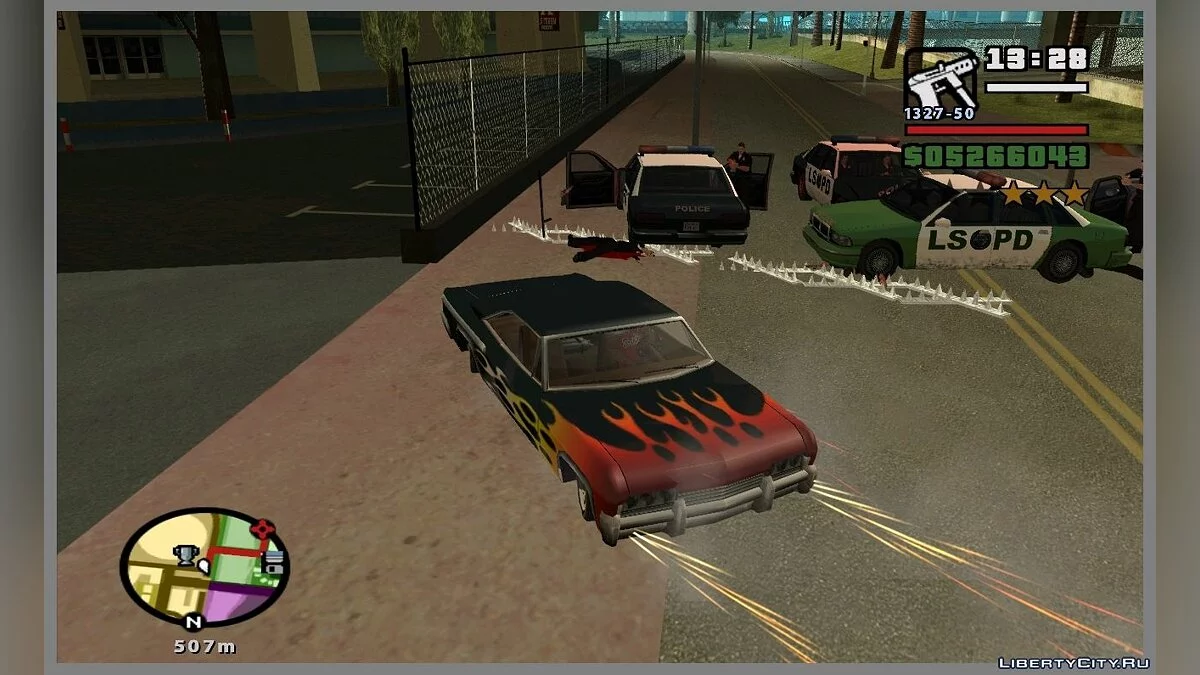 Duri polisi jalanan (atau landak) seperti di GTA VC / GTA San Andreas