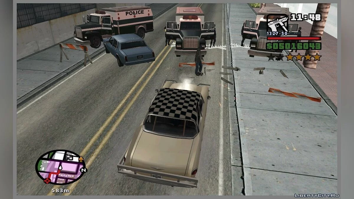 Duri polisi jalanan (atau landak) seperti di GTA VC / GTA San Andreas