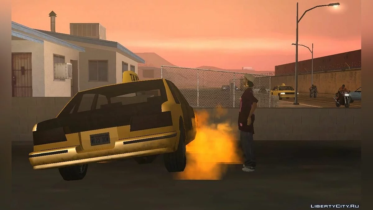 رد فعل الشخصيات على السيارات المنفجرة كما في GTA VC / جي تي إيه سان أندرياس