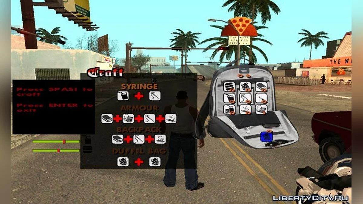 Инвентарь + Потребности CJ / GTA San Andreas