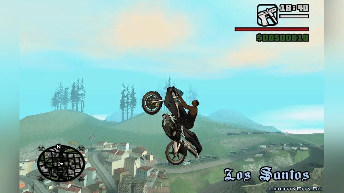 Полеты на мотоцикле / GTA San Andreas