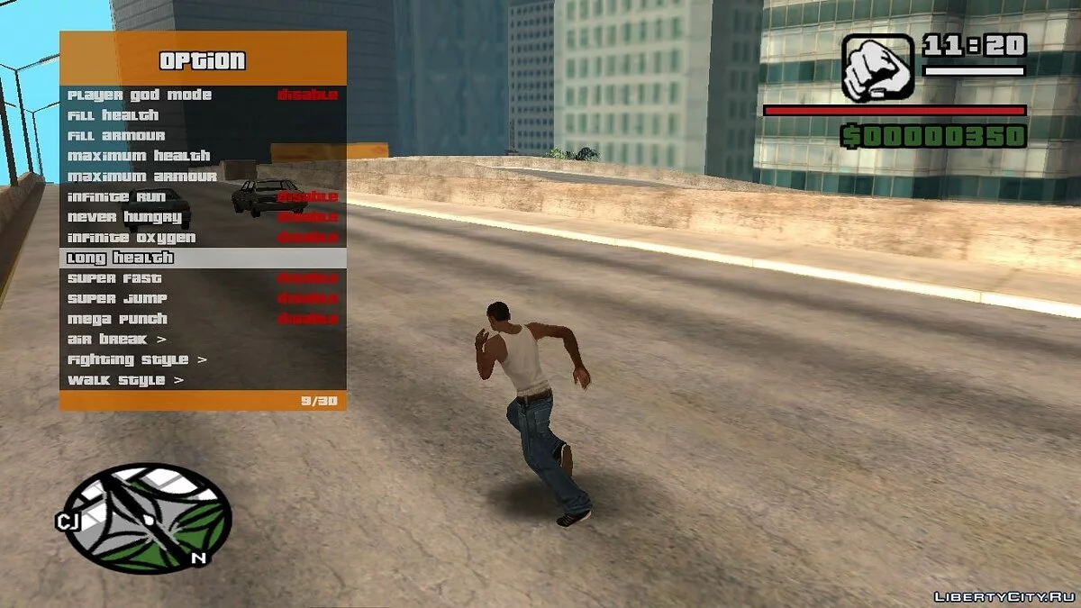RZL-Trainer v2.0.1 - قائمة غش مريحة مثل GTA 5 / جي تي إيه سان أندرياس
