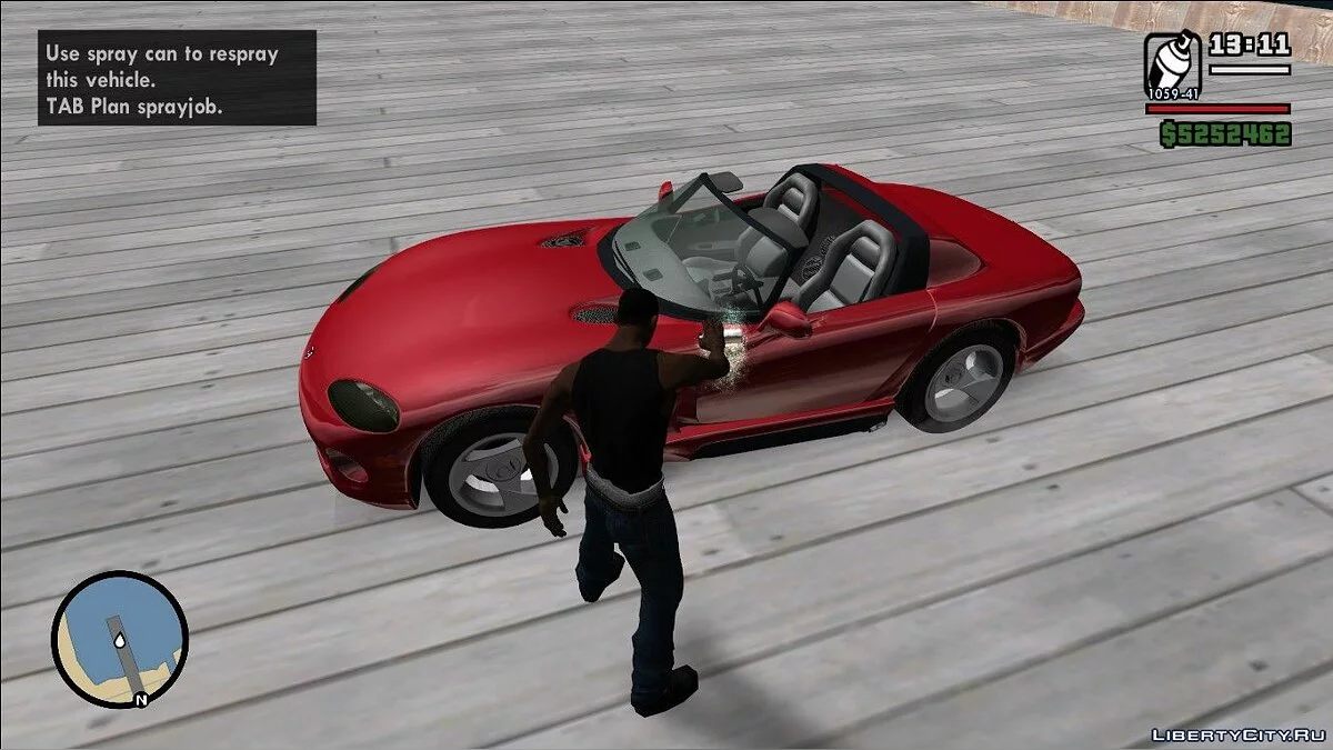 Repaint Cars with Spray Can - Manual Respray Mod v1.1 / GTA San Andreas