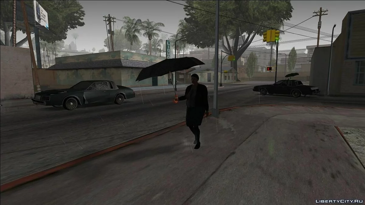 Peatones con Paraguas - Remake de Hard Rain / GTA San Andreas