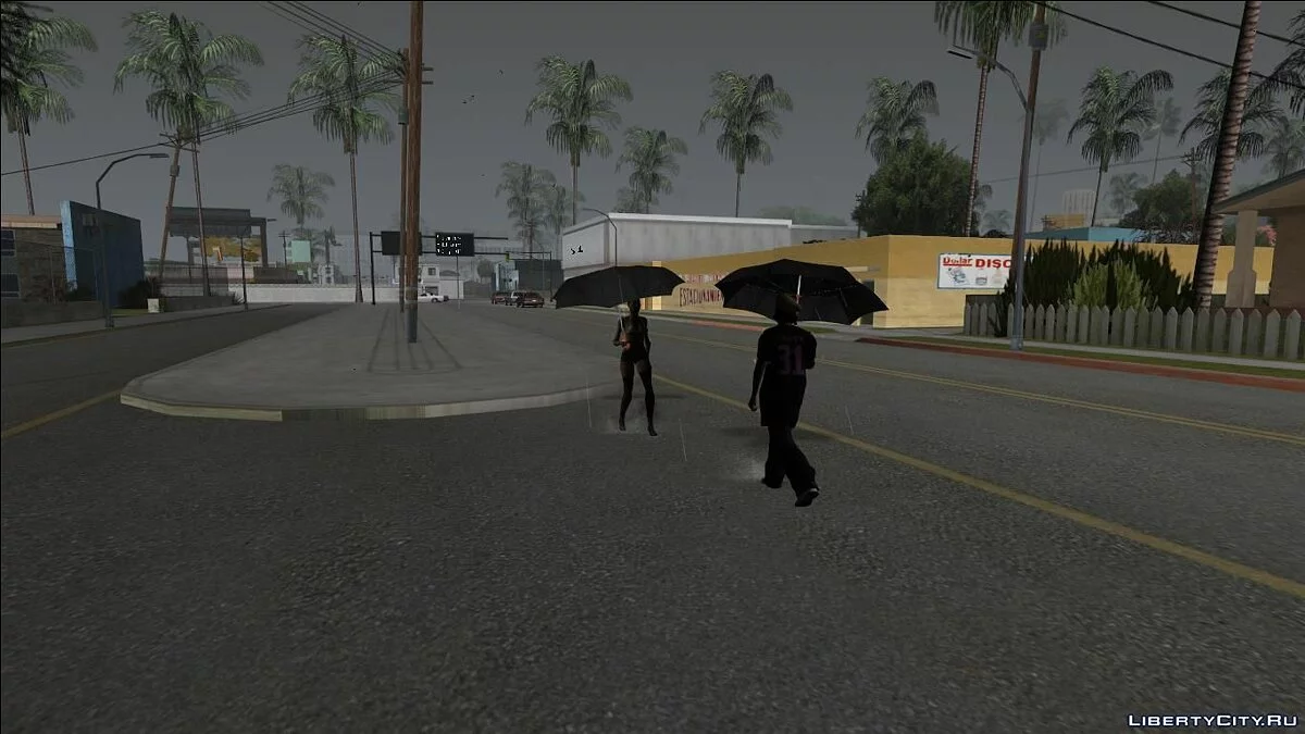 Peatones con Paraguas - Remake de Hard Rain / GTA San Andreas