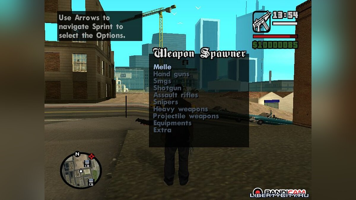 GTA San Andreas Menu Weapons v2 for Android Mod 