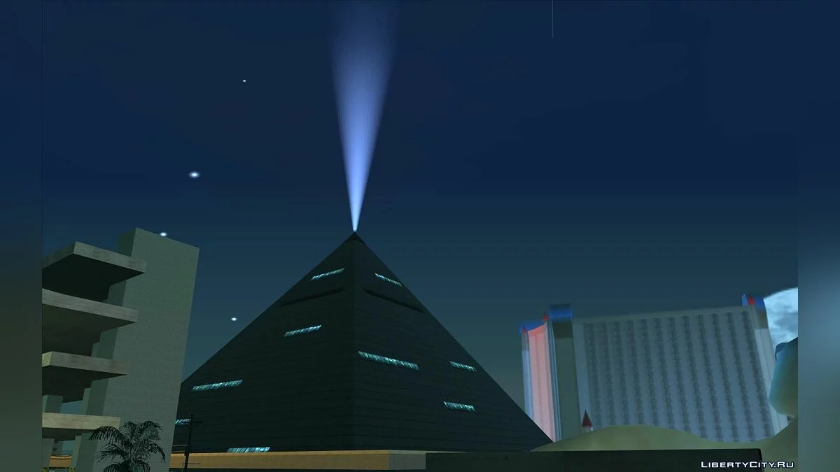 Working spotlight on beacons and pyramid / GTA San Andreas