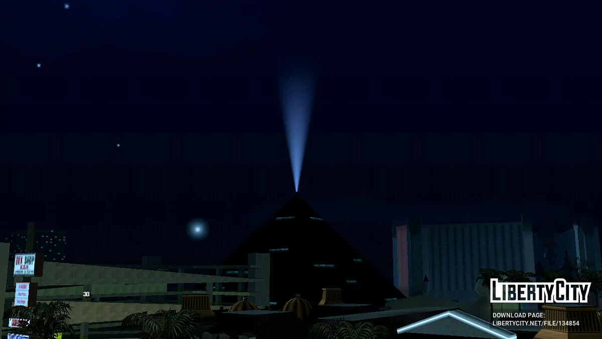 Working spotlight on beacons and pyramid / GTA San Andreas