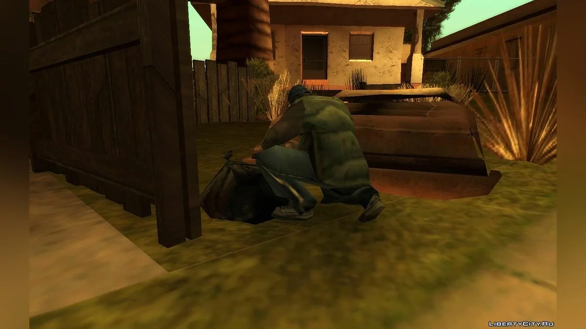 Homeless Digging in Trash / GTA San Andreas
