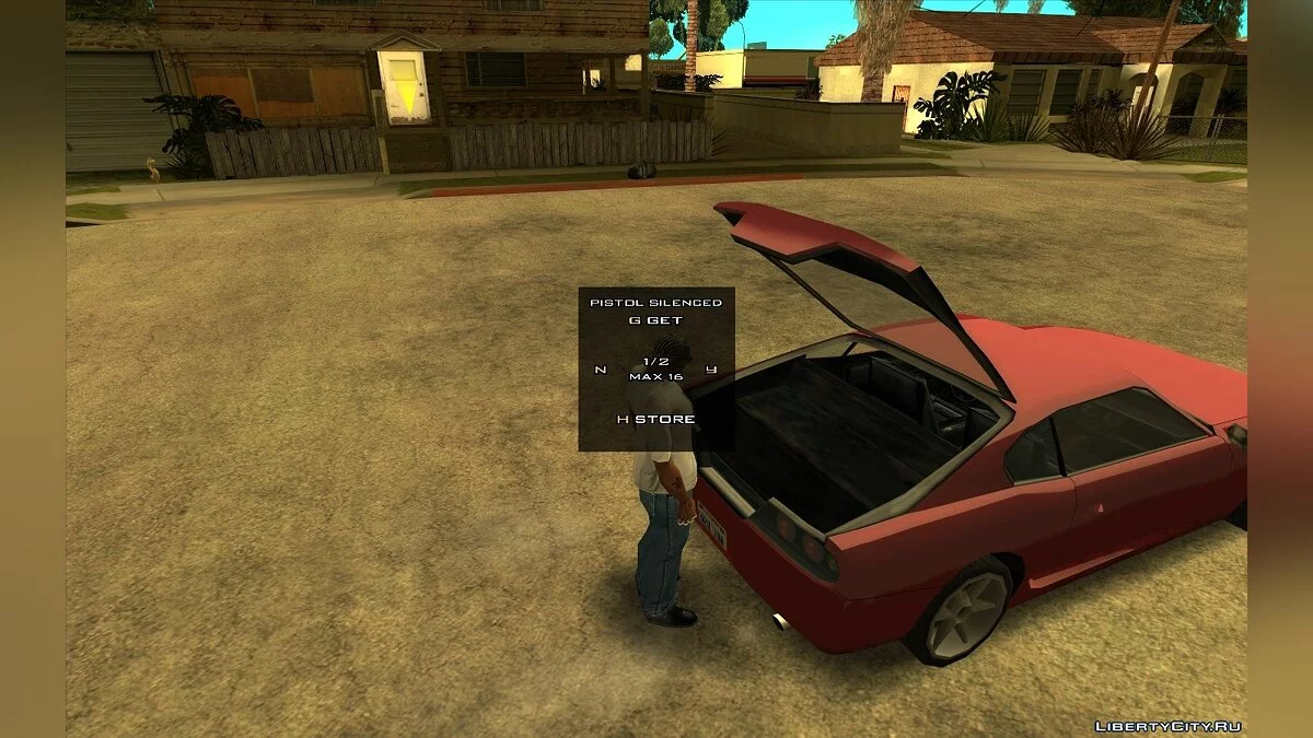 Possibilidade de transportar armas no porta-malas / GTA San Andreas
