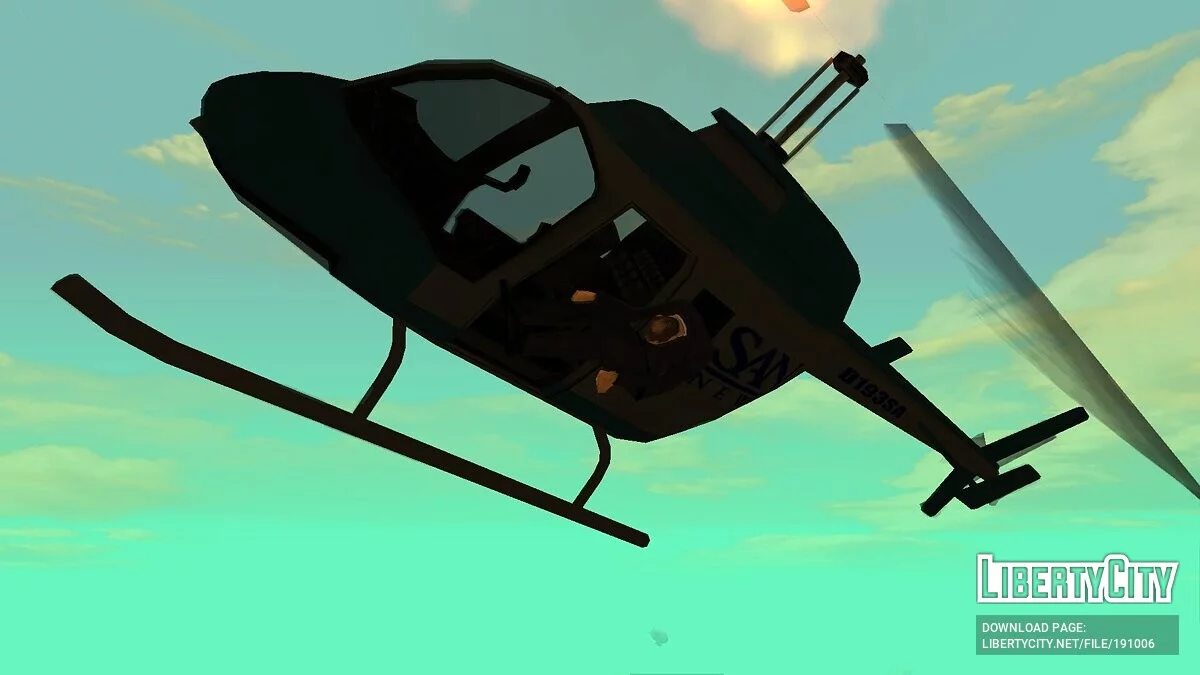 Pilotos em helicópteros Police Maverick e San News / GTA San Andreas