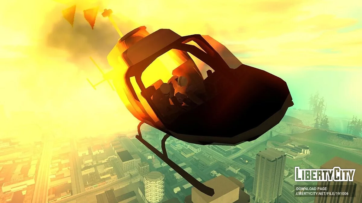 Pilotos em helicópteros Police Maverick e San News / GTA San Andreas