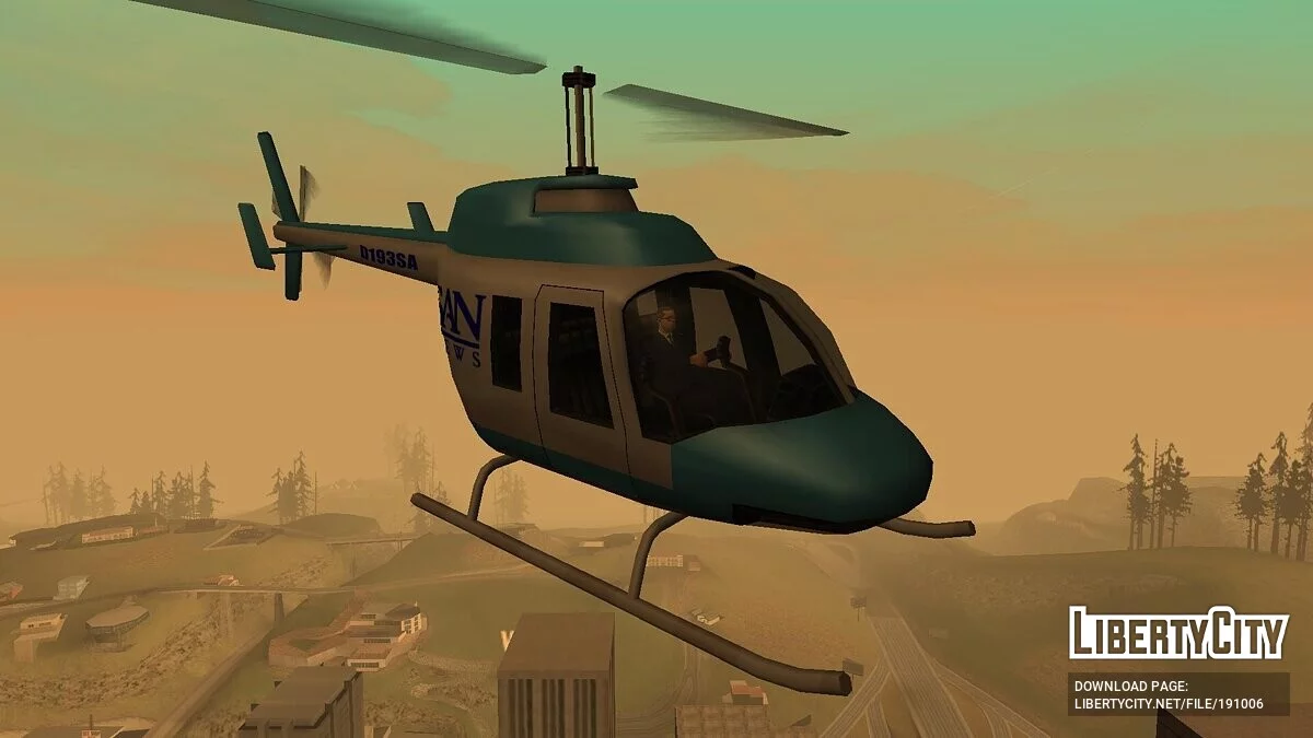 Pilotos em helicópteros Police Maverick e San News / GTA San Andreas