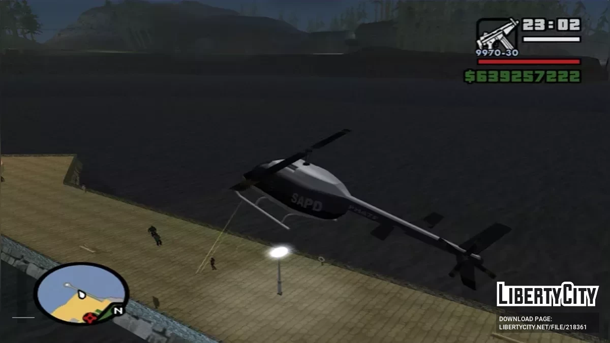 可以从警用直升机射击 / GTA San Andreas