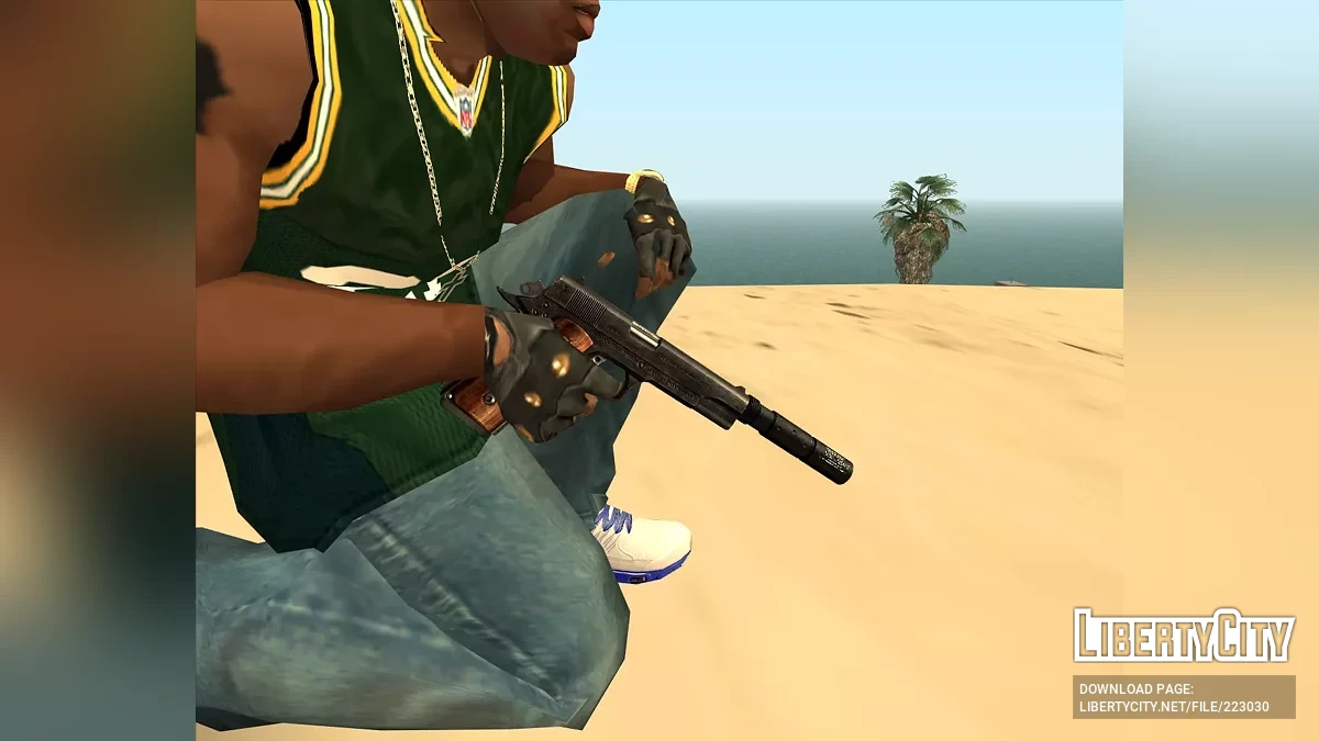 Coleção de armas com adaptação para
