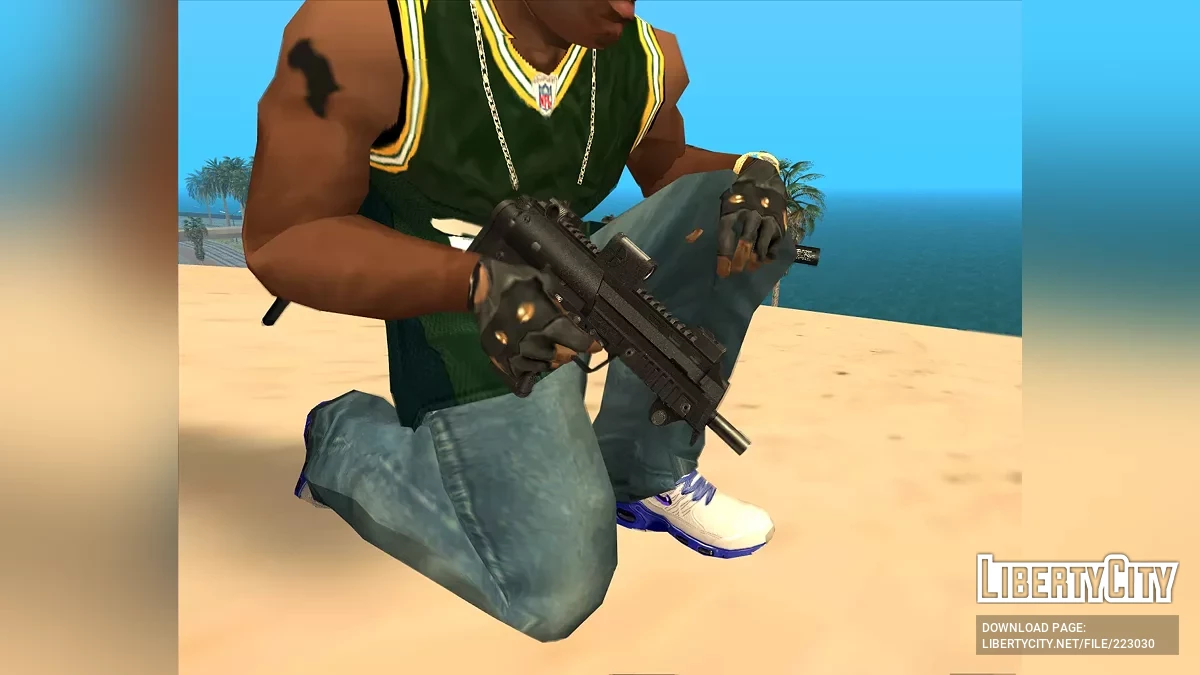 Coleção de armas com adaptação para