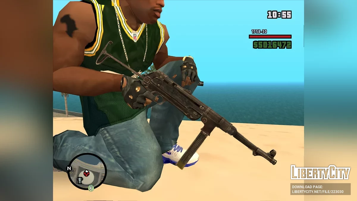 Coleção de armas com adaptação para