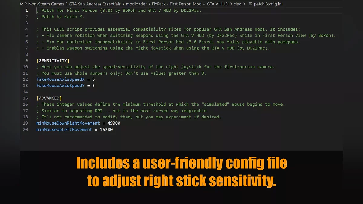 第一人称模组修复包 3.0 (BoPoh) + GTA V HUD (DK22Pac) / GTA San Andreas