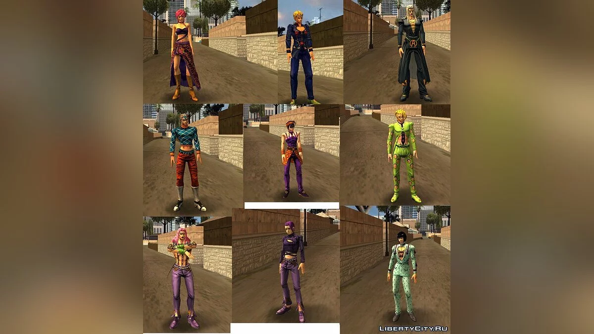 Character Pack from JoJo's Bizarre Adventure: Golden Wind / GTA San Andreas