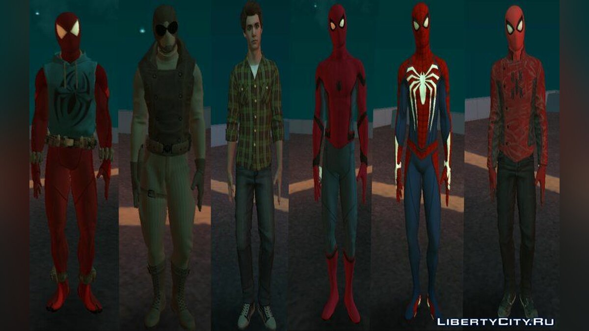 Download Spider man WOS Full Skins Pack for GTA San Andreas