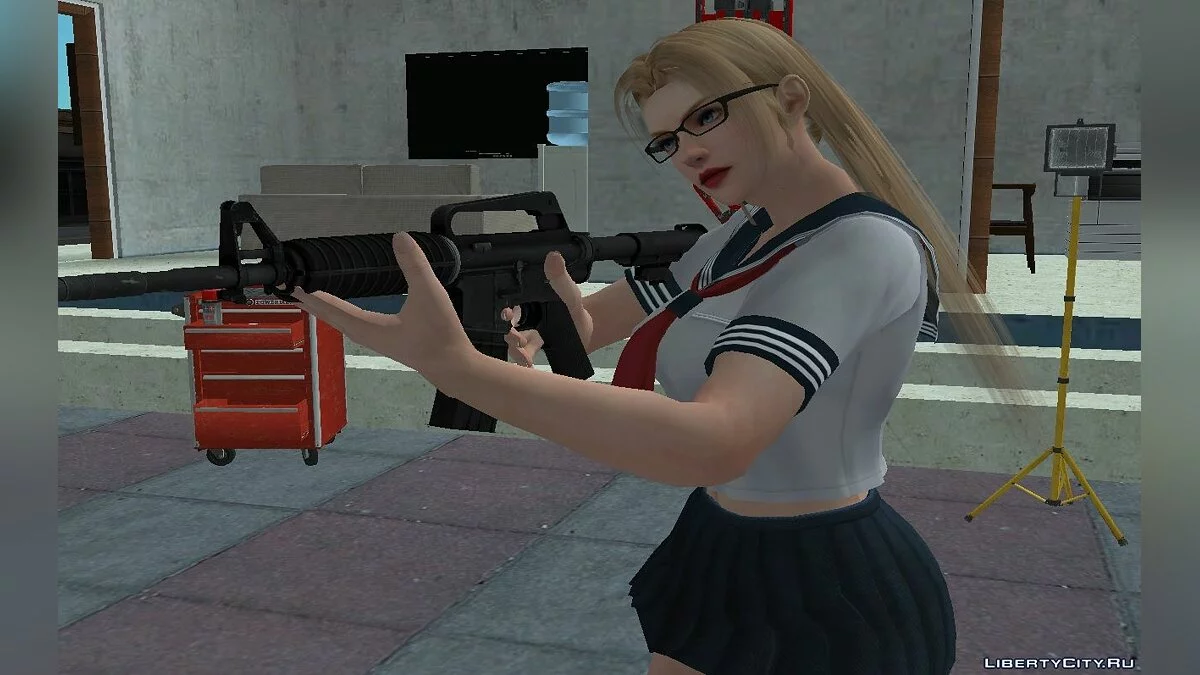 Рейчел з DOA у формі літньої школи / GTA San Andreas