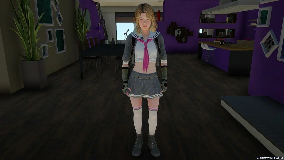 Becca Woollett im Schuloutfit aus Resident Evil Resistance / GTA San Andreas