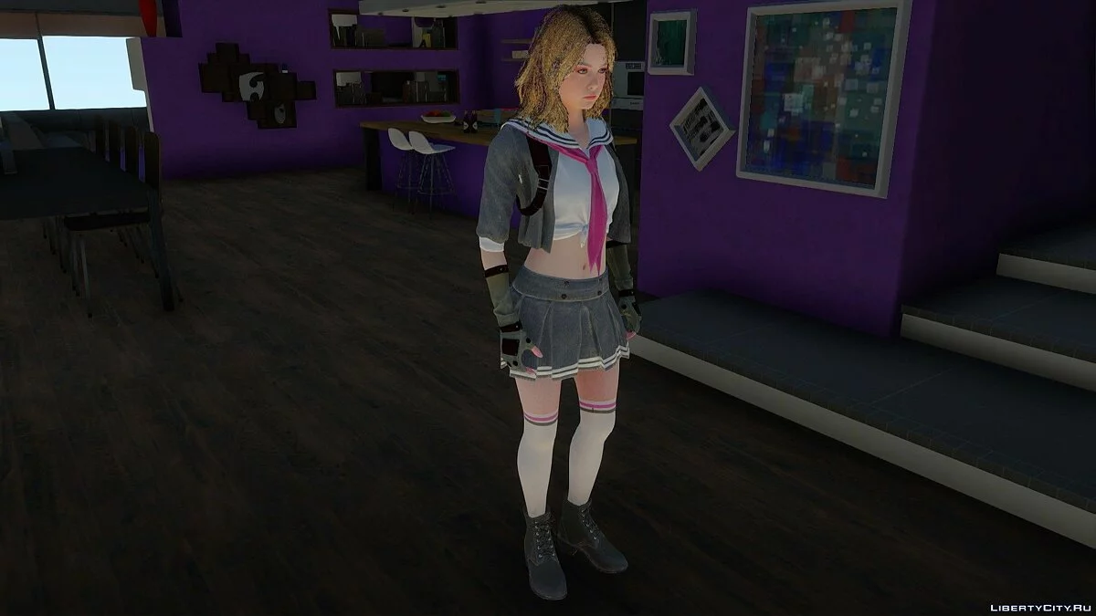 Becca Woollett im Schuloutfit aus Resident Evil Resistance / GTA San Andreas