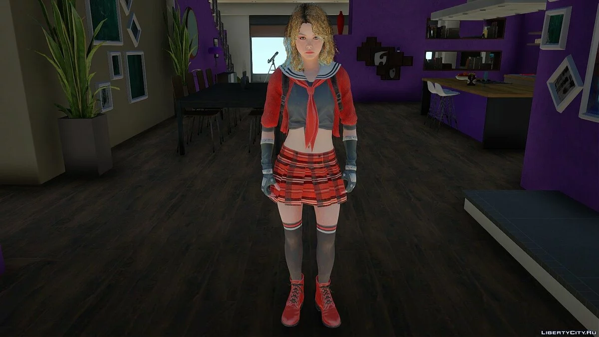 Becca Woollett im Schuloutfit aus Resident Evil Resistance / GTA San Andreas