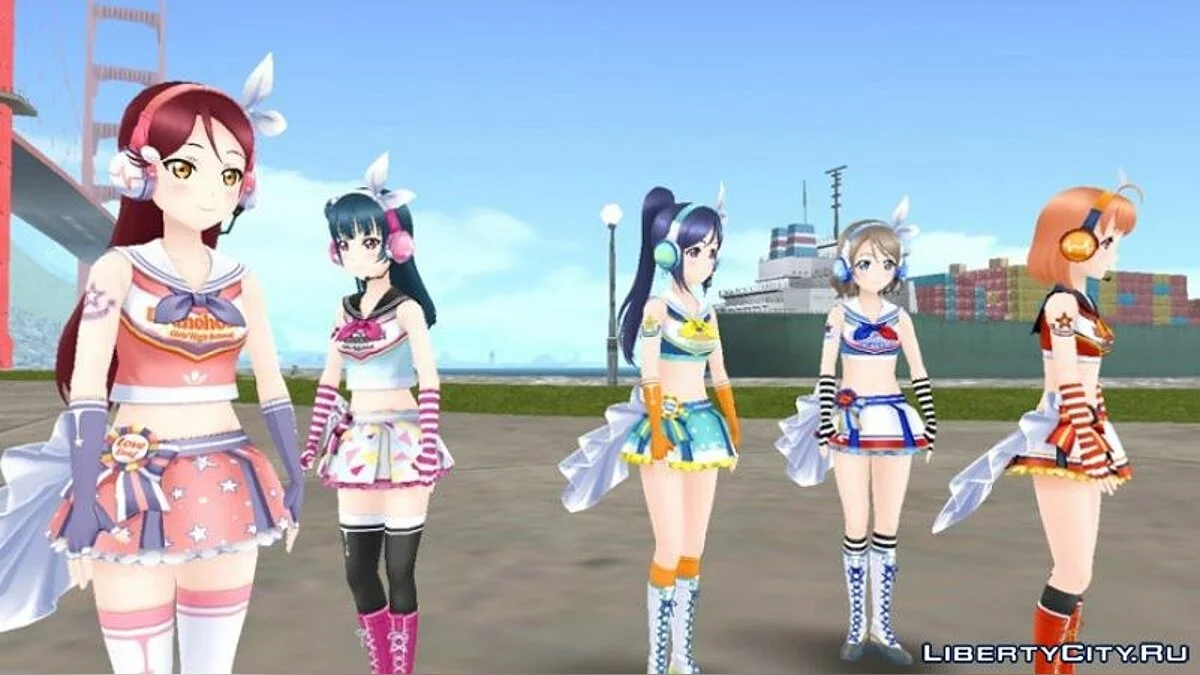 Love Live! Aqours Happiness Cheerleader - сборник скинов  / GTA San Andreas