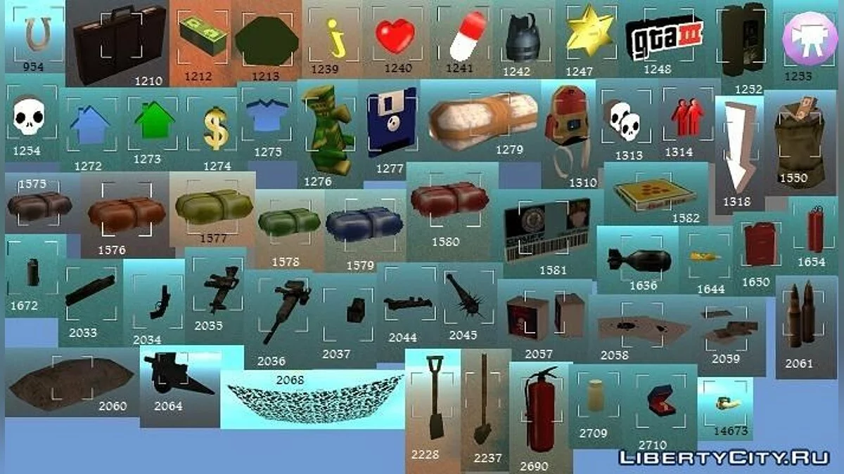 Liste der Texturen und Modelle für die MAP / GTA San Andreas