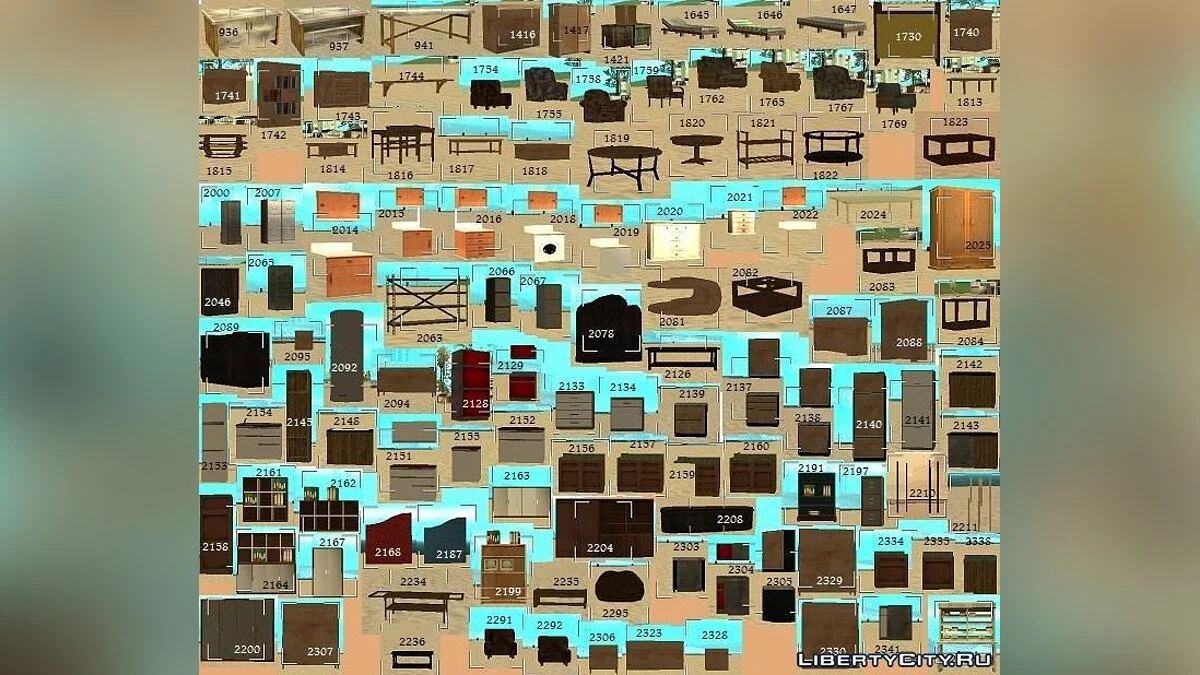 Liste der Texturen und Modelle für die MAP / GTA San Andreas