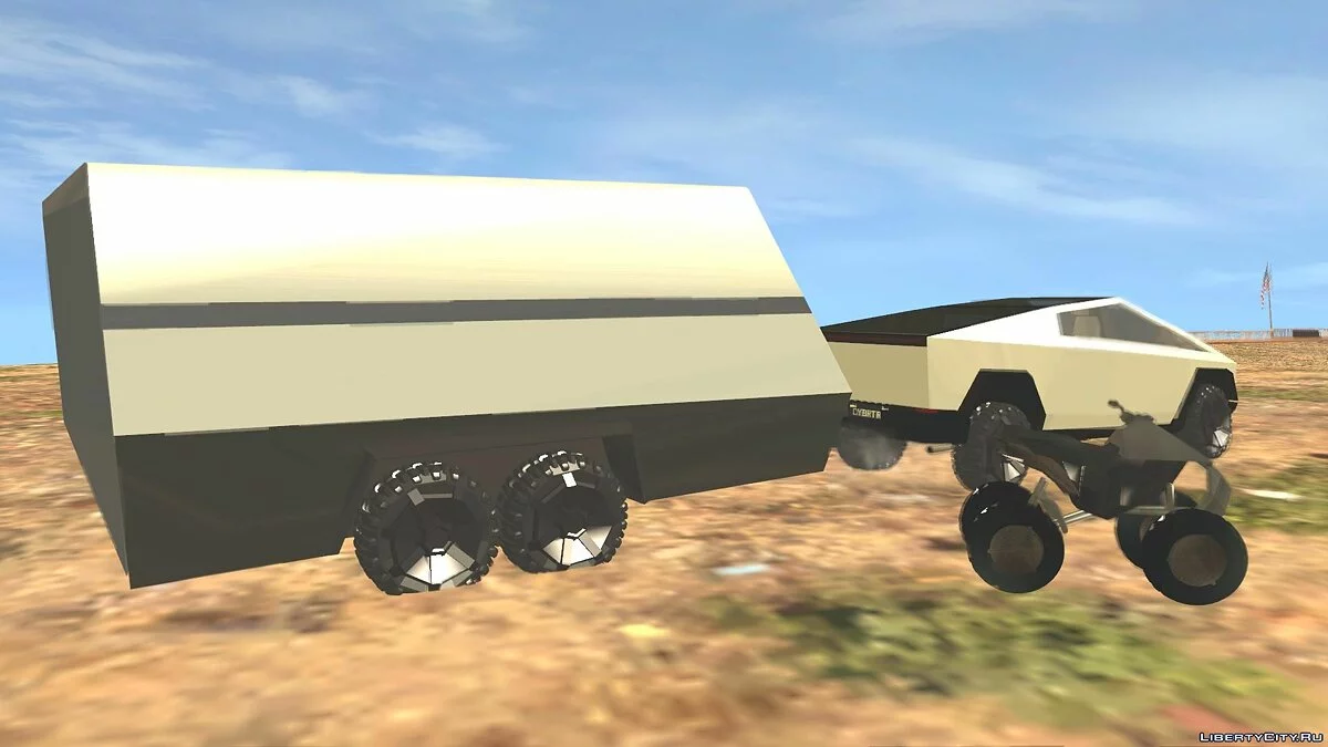 Tesla Cybertruck v1.2 + Cybertrailer v1.0 + Cyberquad v1.0 / GTA San Andreas