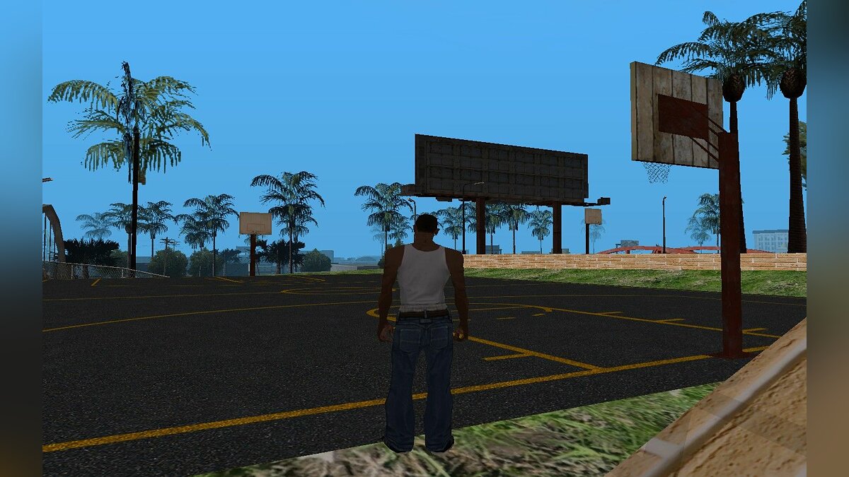 Gta san andreas мод телефон. Площадка для ГТА Сан андреас. ГТА Сан андреас баскетбол. Баскетбольная площадка в ГТА Сан андреас. Баскетбольный корт ГТА са.