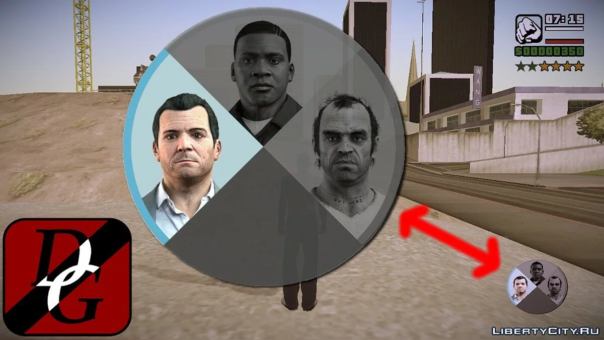 [GTA V] Nuevas texturas del selector de personajes / GTA San Andreas