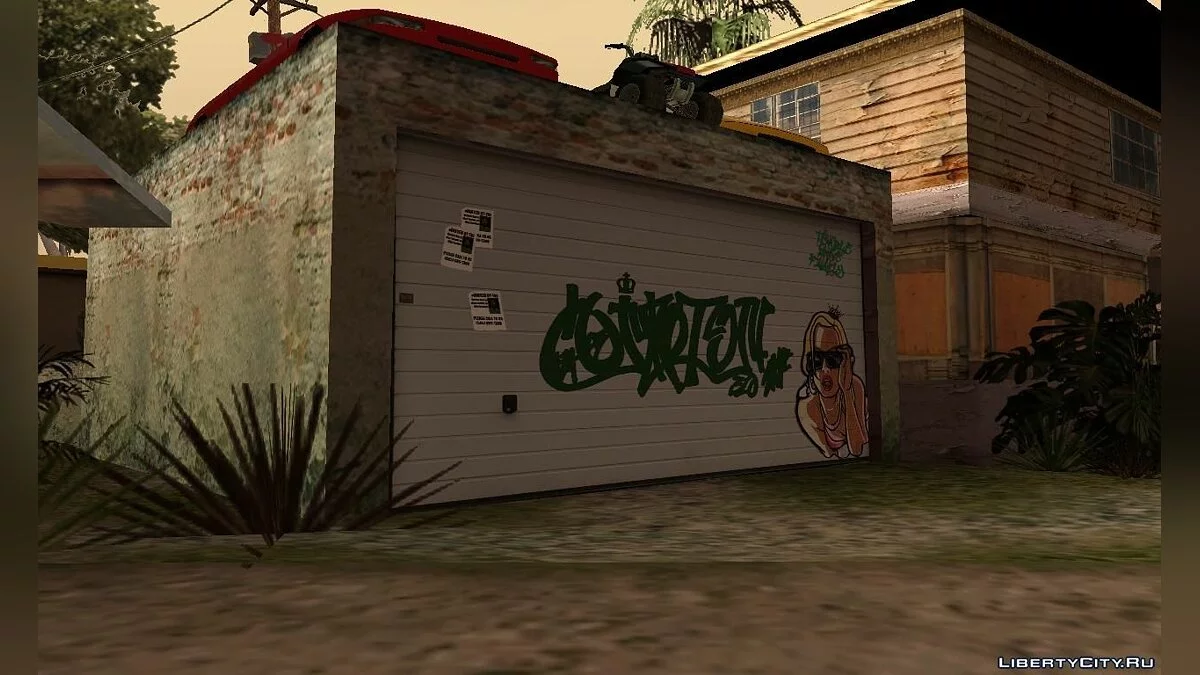 HD Graffiti on CJ's Garage in Ganton / GTA San Andreas