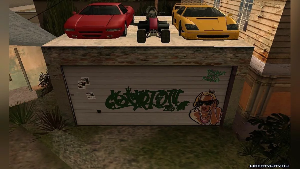 HD Graffiti on CJ's Garage in Ganton / GTA San Andreas