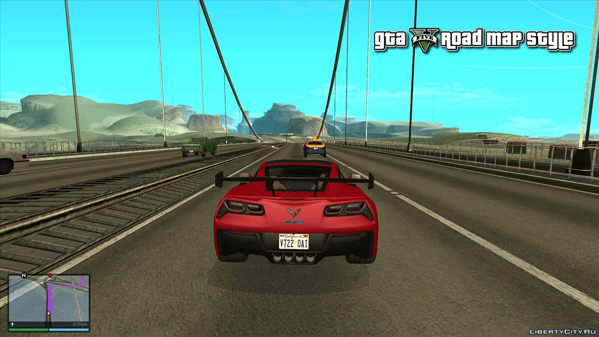 GTA V road map style (RMS-XE) v1.1 / GTA San Andreas