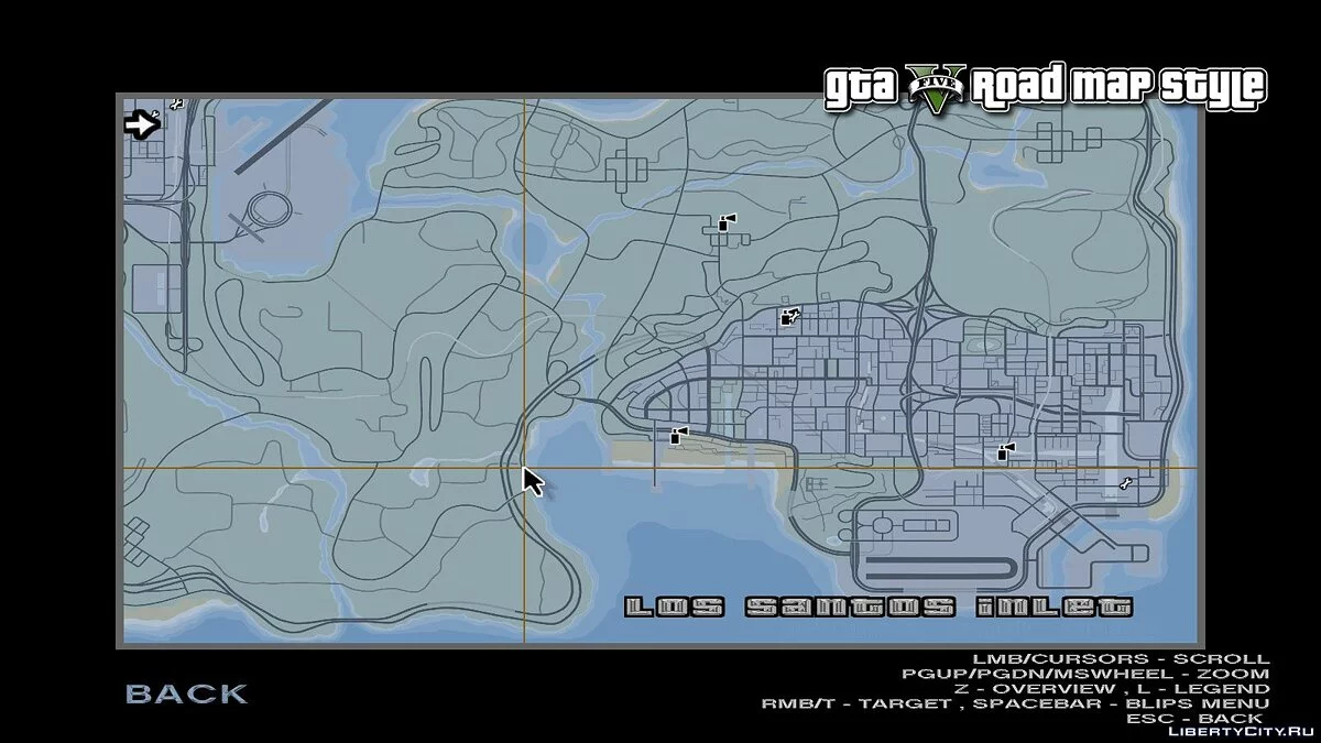 GTA V road map style (RMS-XE) v1.1 / GTA San Andreas