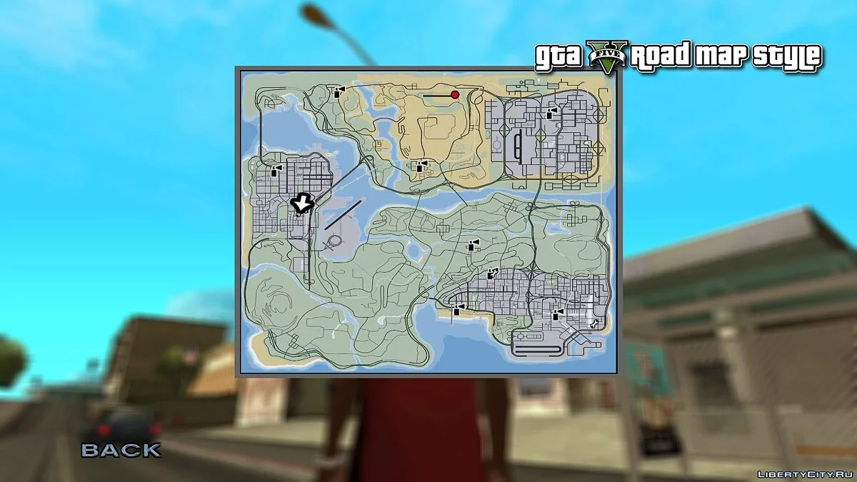 GTA V road map style (RMS-XE) v1.1 / GTA San Andreas