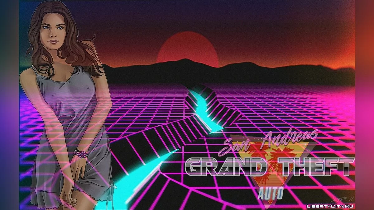 Загрузочные экране в стиле "Retrowave" / GTA San Andreas