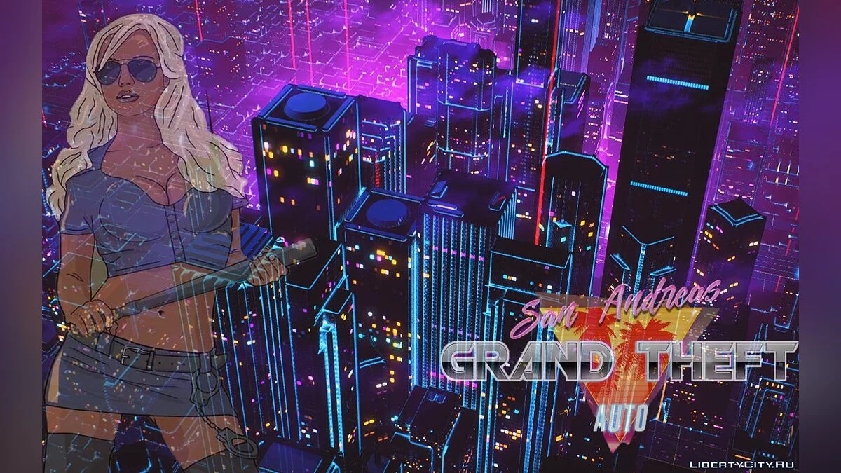 Загрузочные экране в стиле "Retrowave" / GTA San Andreas