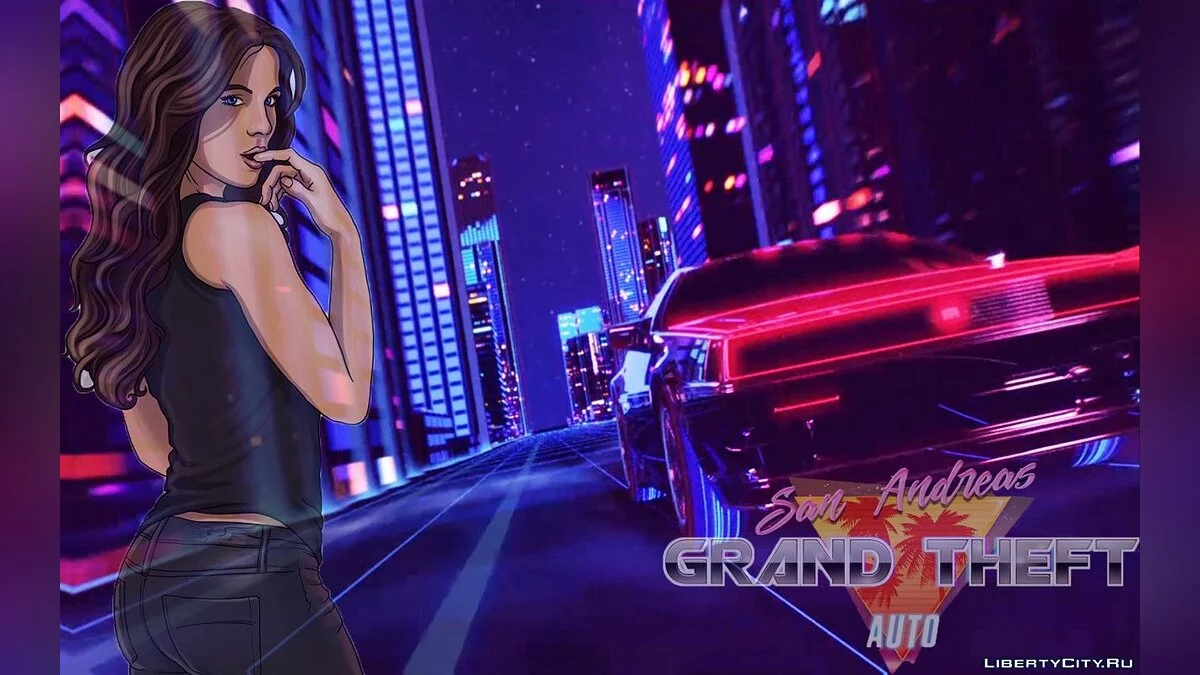 Загрузочные экране в стиле "Retrowave" / GTA San Andreas